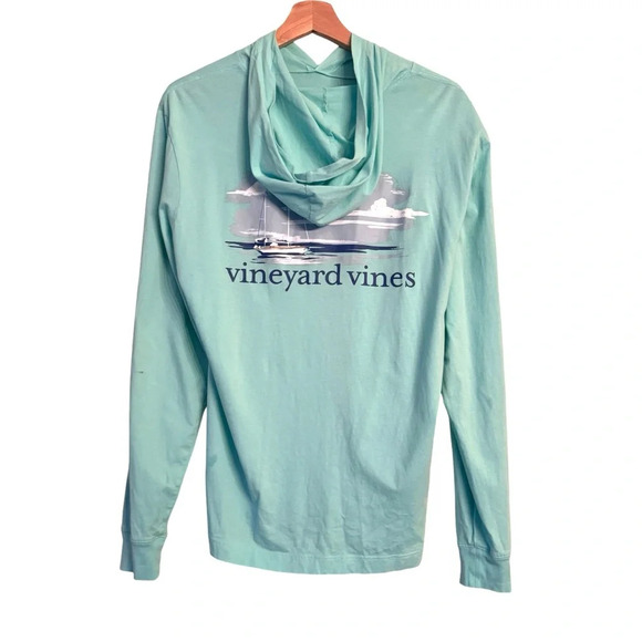 Vineyard Vines Long-Sleeve Coastal Boat Performance Hoodie T-Shirt Size XS - Picture 3 of 5